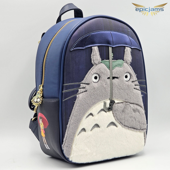 Studio Ghibli My Neighbor Totoro Umbrella Fuzzy Blue Mini Backpack Bag New main image 4